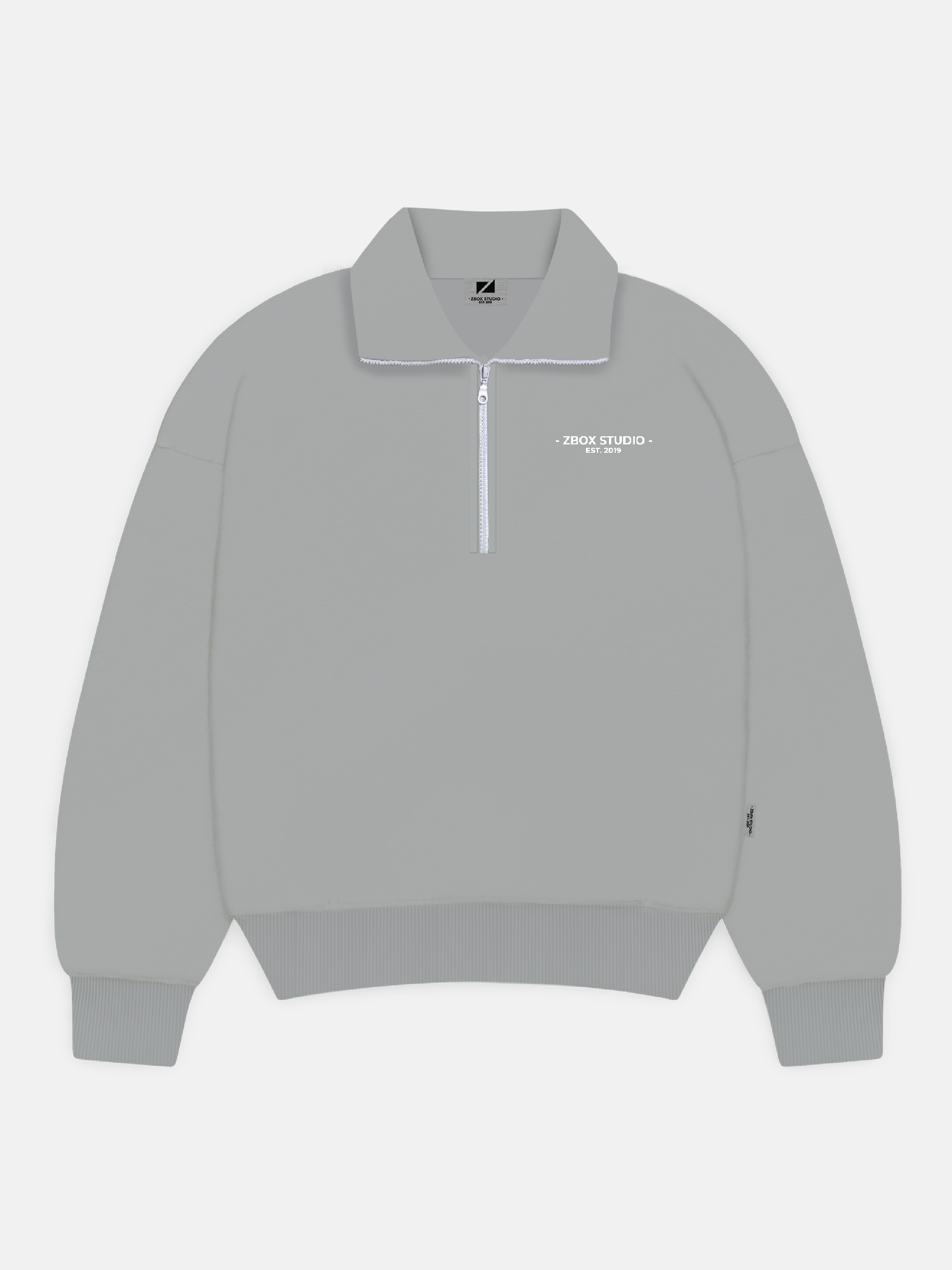 Light Grey Half Zip Sweatshirt